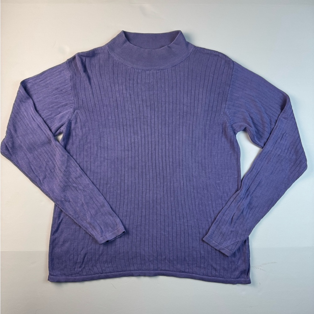 Vintage Jack Mulqueen purple silk pullover sweater size medium